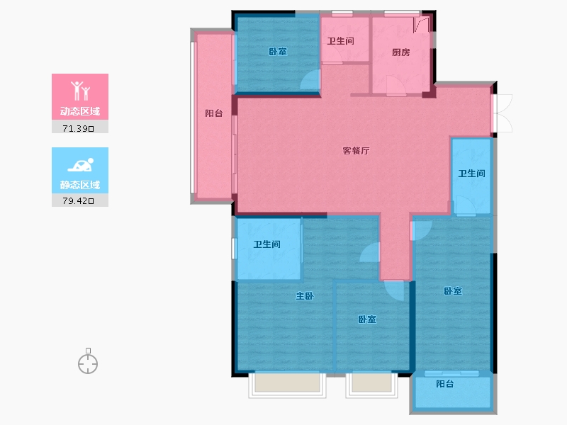 湖北省-武汉市-城投联投江南岸-136.89-户型库-动静分区