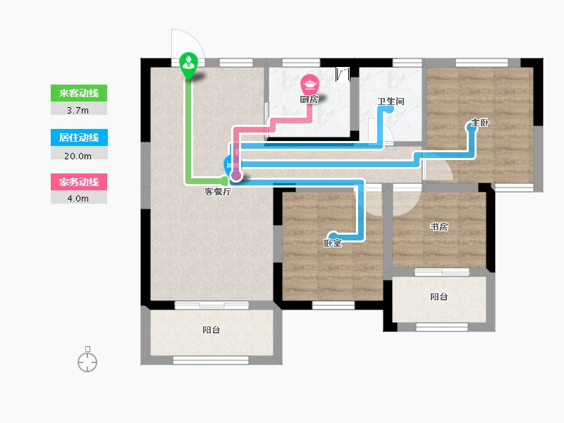 湖南省-长沙市-通号岭绣苑-64.37-户型库-动静线