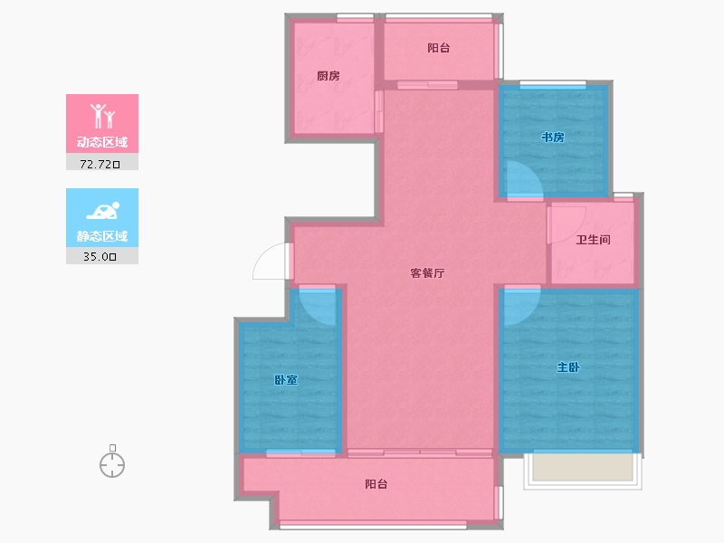 山东省-临沂市-​金邑瑞府-96.81-户型库-动静分区