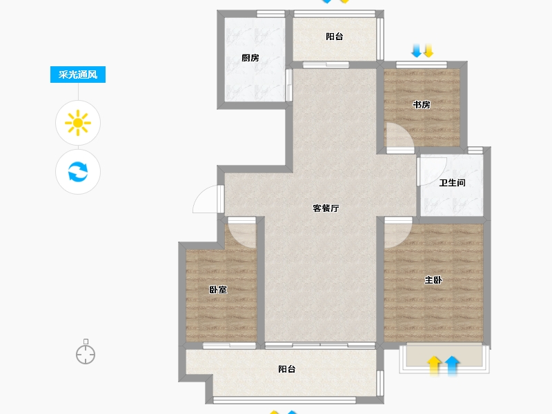 山东省-临沂市-​金邑瑞府-96.81-户型库-采光通风