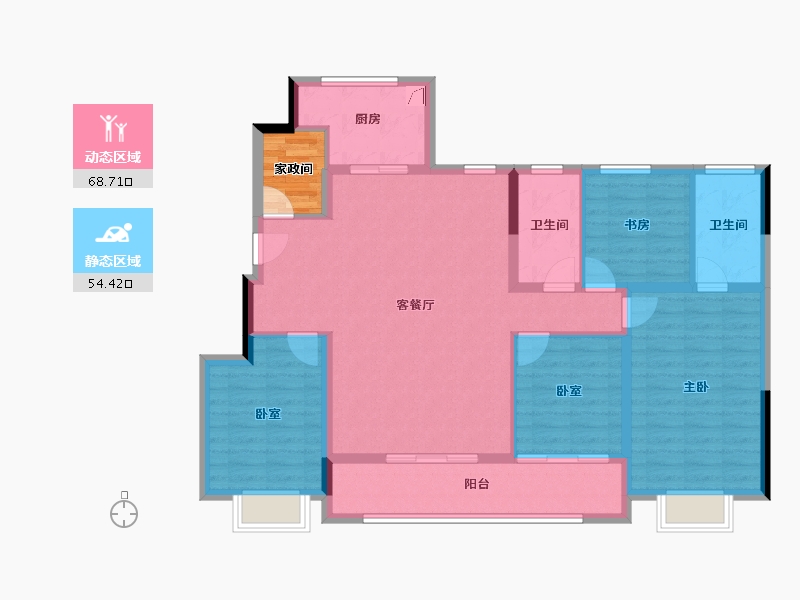 浙江省-绍兴市-江山和悦府-114.49-户型库-动静分区