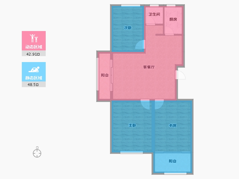 山东省-临沂市-迪尚华府-81.95-户型库-动静分区