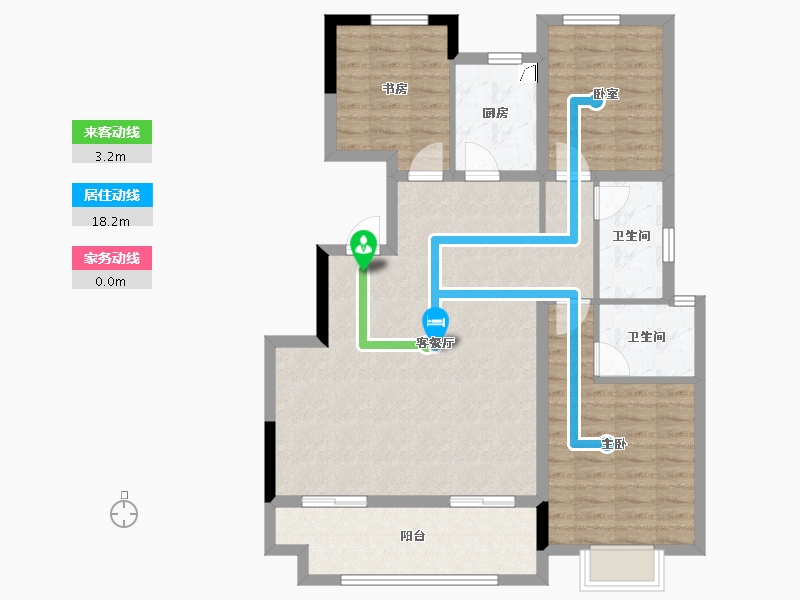 浙江省-绍兴市-振东虞悦府-96.58-户型库-动静线