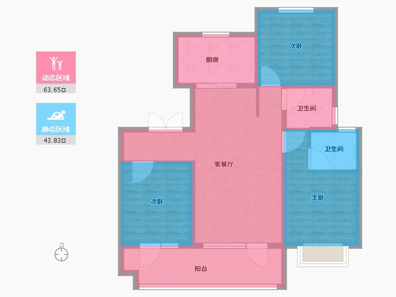 山东省-临沂市-泰鲁·时代城-96.13-户型库-动静分区