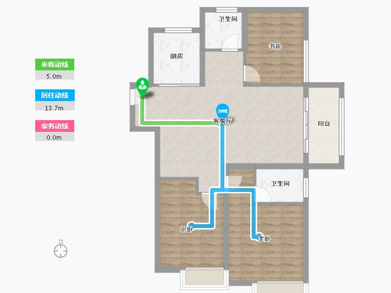 江苏省-无锡市-绿地四季印象-90.77-户型库-动静线