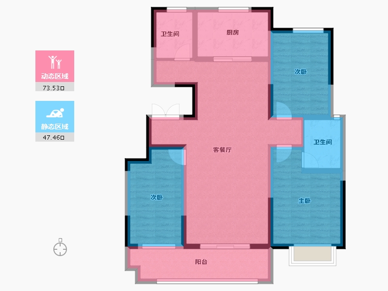 山东省-临沂市-迪尚华府-107.97-户型库-动静分区