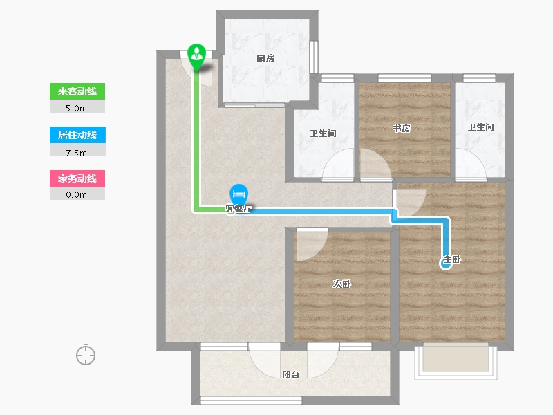 山东省-烟台市-招商雍景湾-84.01-户型库-动静线