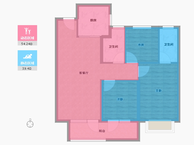 山东省-烟台市-招商雍景湾-84.01-户型库-动静分区