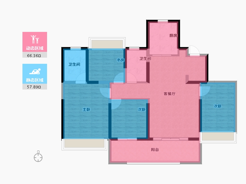 浙江省-温州市-鹿宸印-111.20-户型库-动静分区