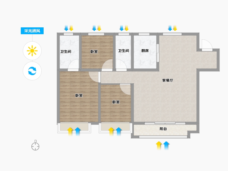 山东省-临沂市-绿地临沂城际空间站-116.00-户型库-采光通风