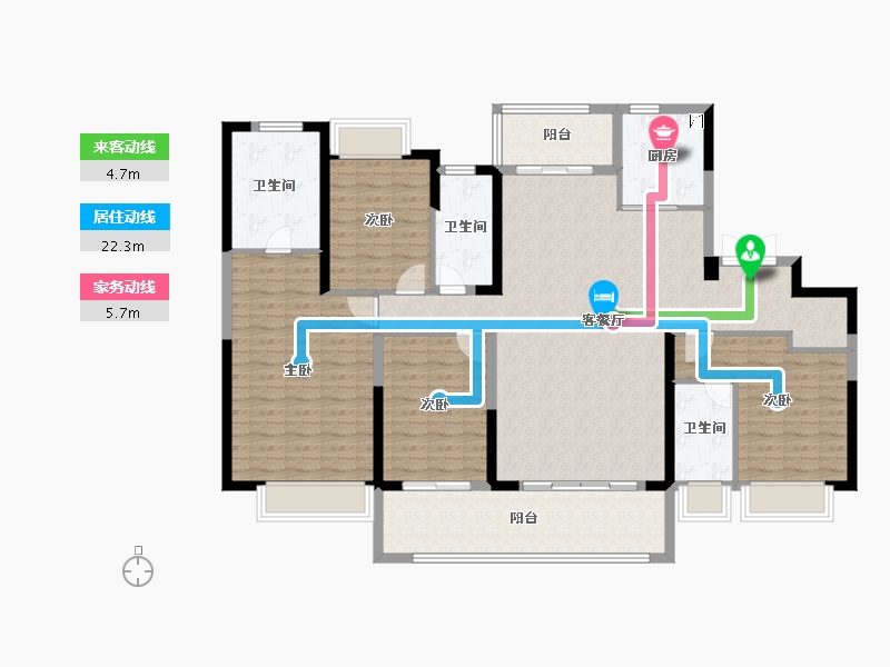 湖南省-长沙市-东原麓印长江-146.40-户型库-动静线