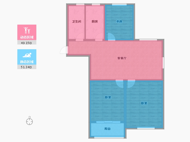 江苏省-无锡市-寺头家园-90.16-户型库-动静分区