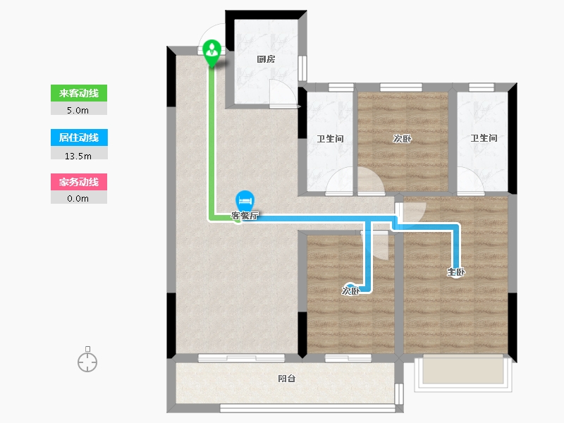 浙江省-温州市-九山金茂府-79.20-户型库-动静线