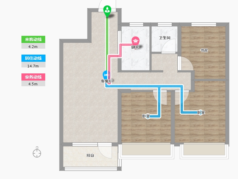 山东省-临沂市-绿地临沂城际空间站-84.01-户型库-动静线