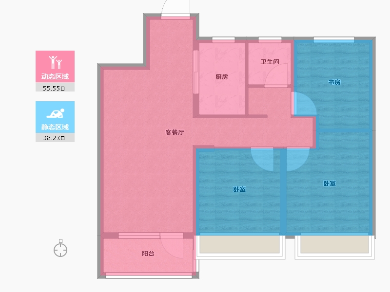 山东省-临沂市-绿地临沂城际空间站-84.01-户型库-动静分区