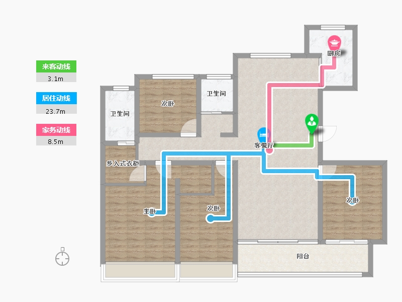 山东省-临沂市-恒弘城众望府-136.00-户型库-动静线