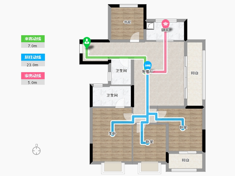 浙江省-绍兴市-江山和悦府-103.82-户型库-动静线