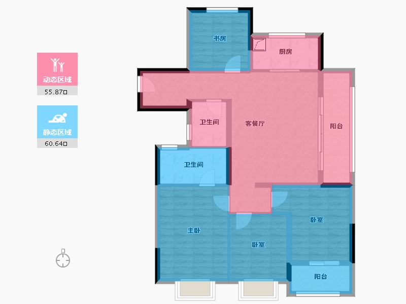 浙江省-绍兴市-江山和悦府-103.82-户型库-动静分区