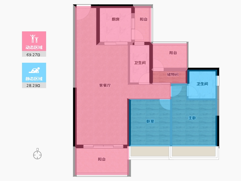 广东省-惠州市-碧桂园滨江府-87.17-户型库-动静分区