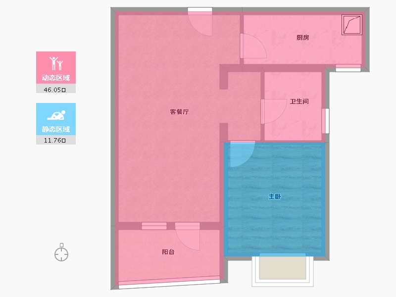 湖北省-武汉市-恋湖家园滨湖区二期-50.63-户型库-动静分区