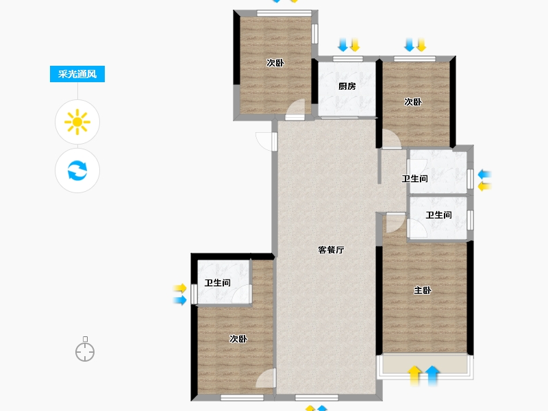 浙江省-温州市-国鸿柏悦府-114.41-户型库-采光通风