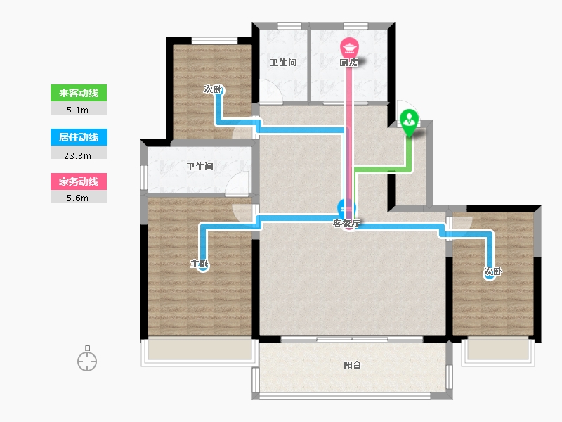 浙江省-温州市-九山金茂府-124.00-户型库-动静线