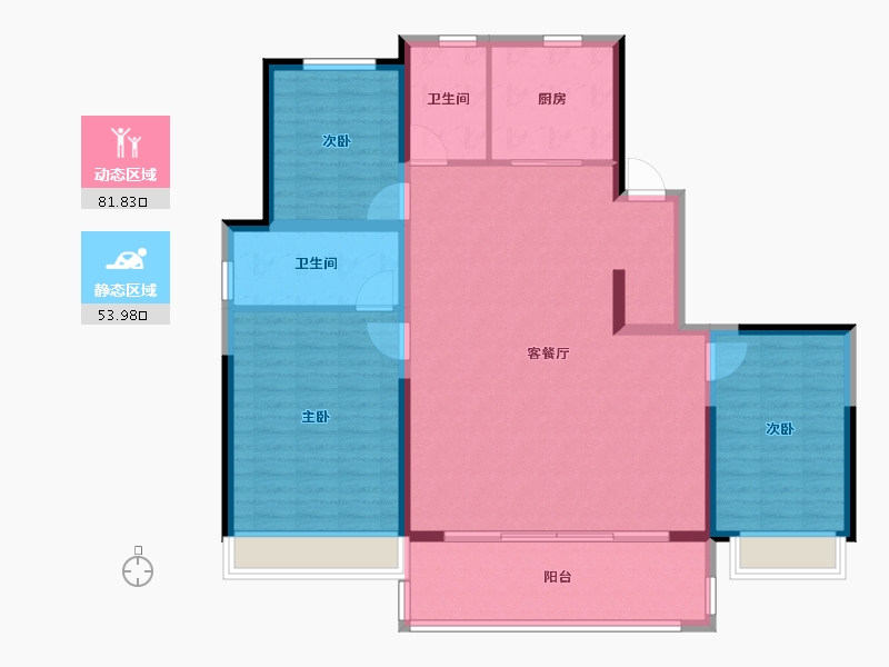 浙江省-温州市-九山金茂府-124.00-户型库-动静分区