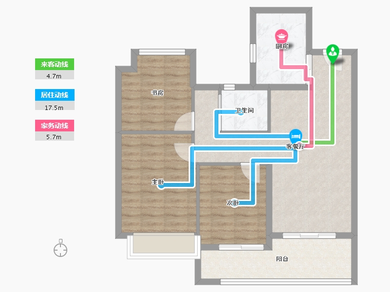 江苏省-无锡市-万科青藤公园-76.66-户型库-动静线