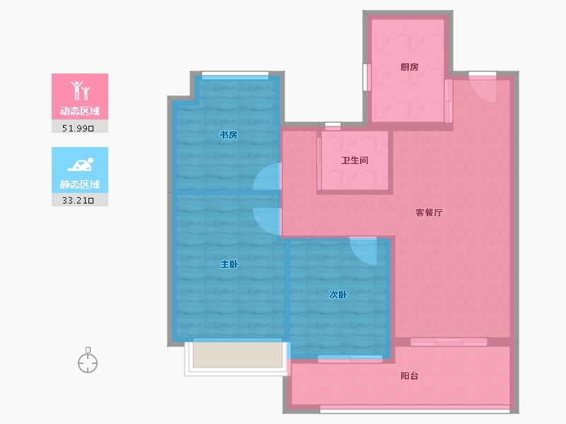 江苏省-无锡市-万科青藤公园-76.66-户型库-动静分区