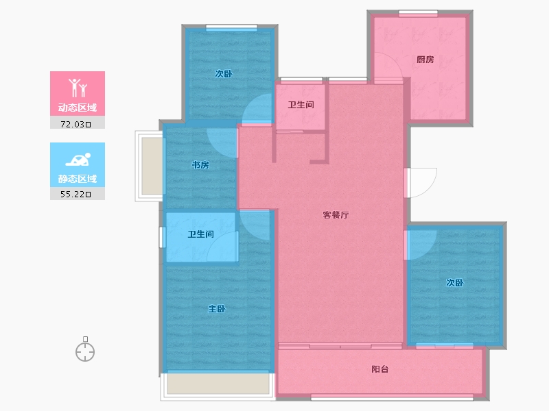 山东省-临沂市-恒弘城众望府-115.69-户型库-动静分区