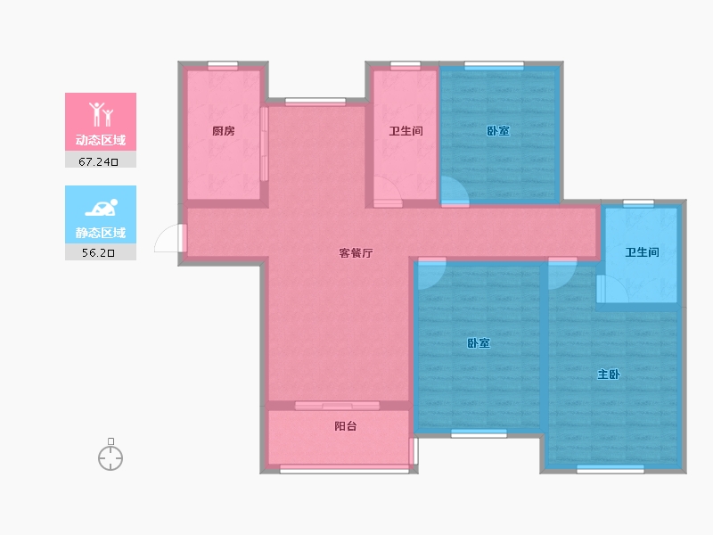 江苏省-无锡市-寺头家园-110.16-户型库-动静分区