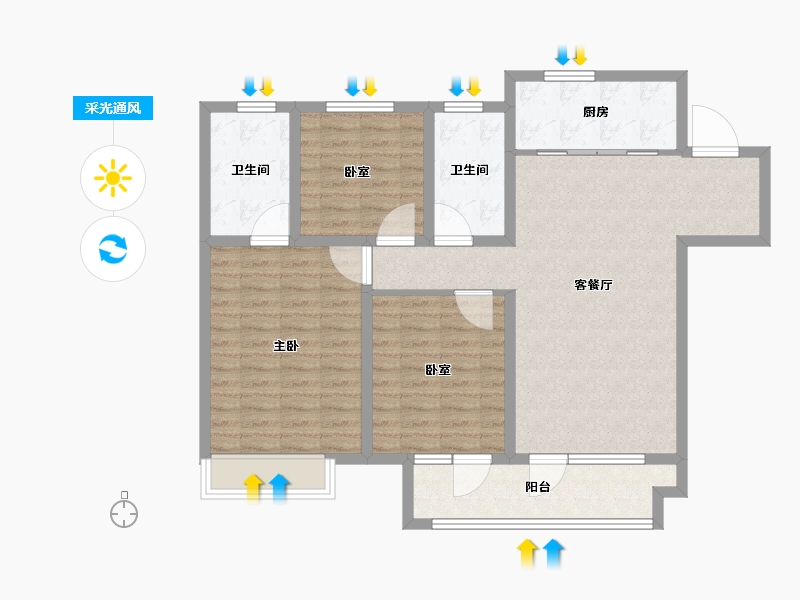 山东省-临沂市-绿地临沂城际空间站-100.01-户型库-采光通风