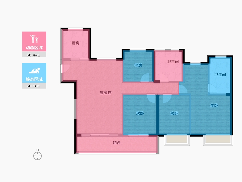 江苏省-无锡市-绿地四季印象-114.77-户型库-动静分区