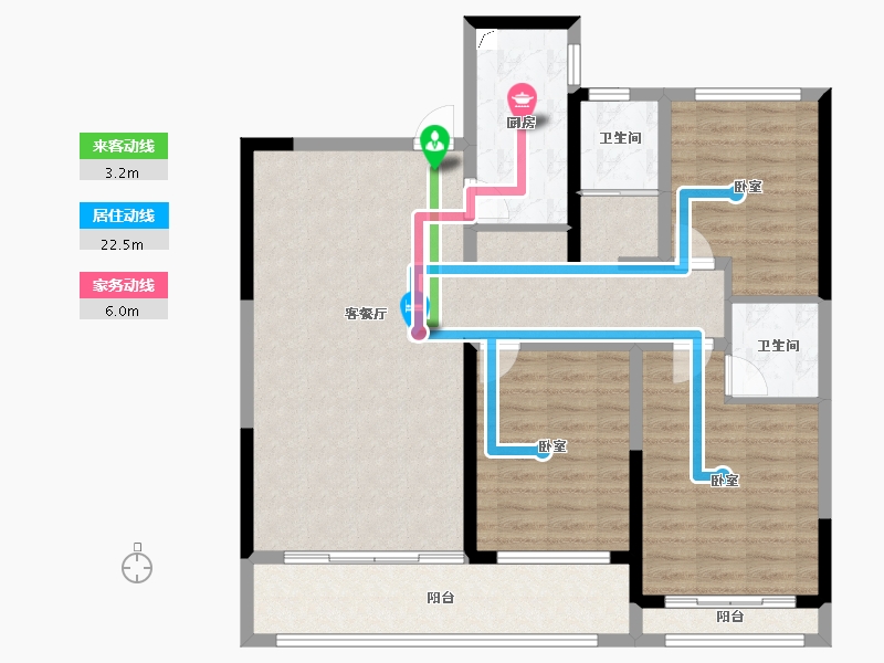 山东省-潍坊市-金鼎世家-104.81-户型库-动静线