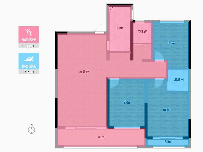 山东省-潍坊市-金鼎世家-104.81-户型库-动静分区