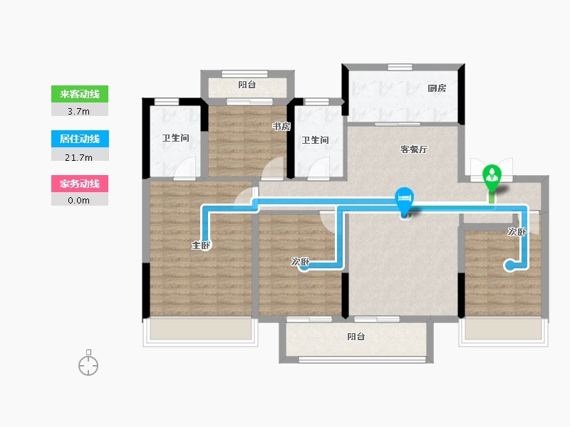 浙江省-温州市-银城玖珑天著-103.30-户型库-动静线