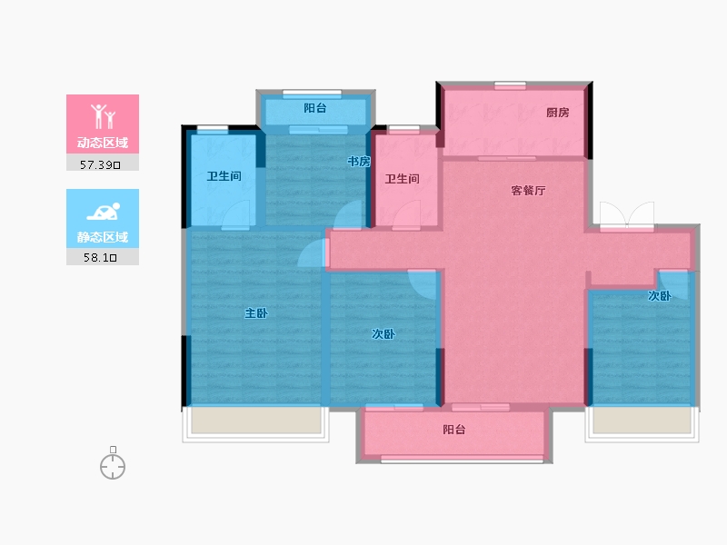 浙江省-温州市-银城玖珑天著-103.30-户型库-动静分区