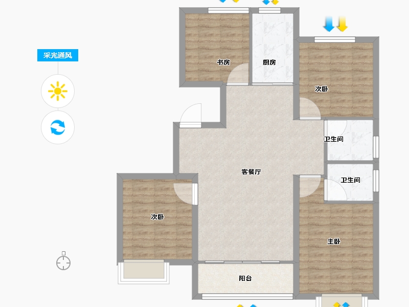 山东省-潍坊市-—象澜湾-101.01-户型库-采光通风