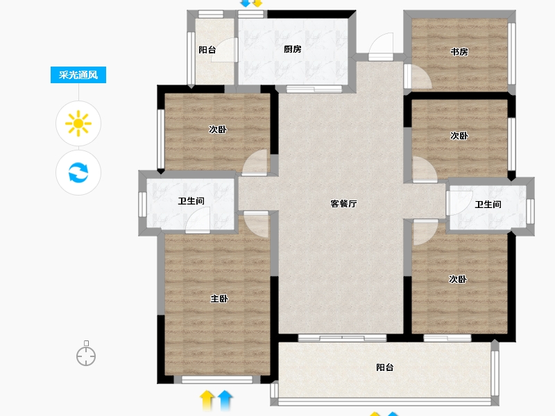 广西壮族自治区-钦州市-奥林观澜湖-116.00-户型库-采光通风