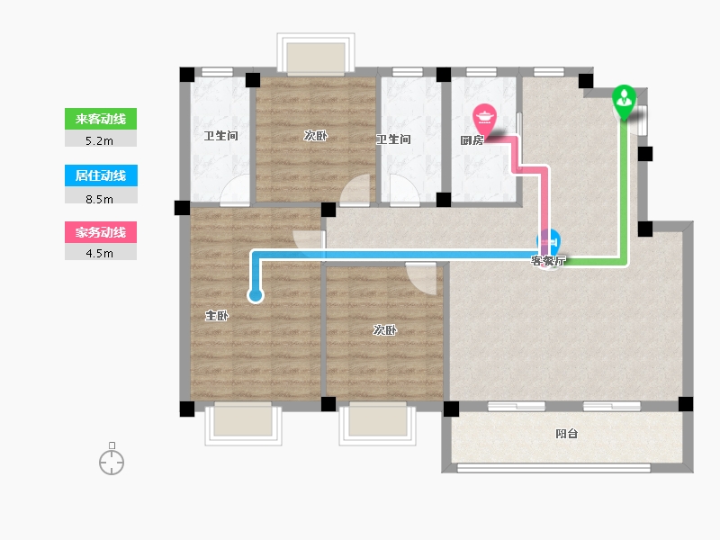 浙江省-湖州市-新都泰和府-97.60-户型库-动静线