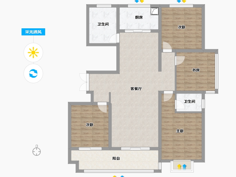 山东省-临沂市-四季长安-124.00-户型库-采光通风