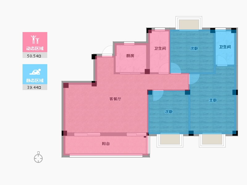 浙江省-湖州市-新都泰和府-80.98-户型库-动静分区