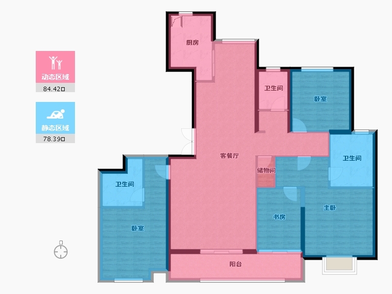 陕西省-咸阳市-林凯溢金湾-147.13-户型库-动静分区