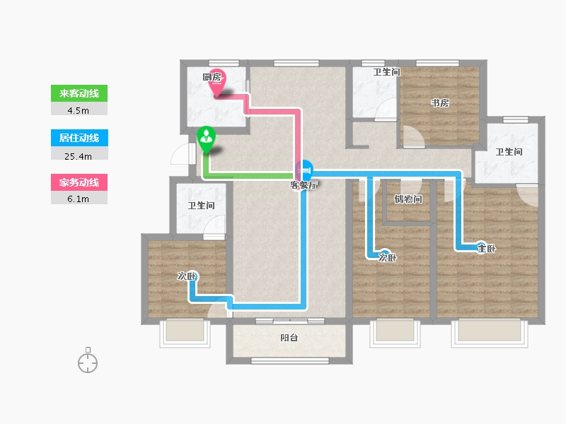 陕西省-西安市-远洋御山水-114.15-户型库-动静线