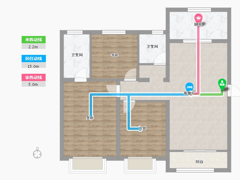 陕西省-西安市-远洋御山水-90.86-户型库-动静线