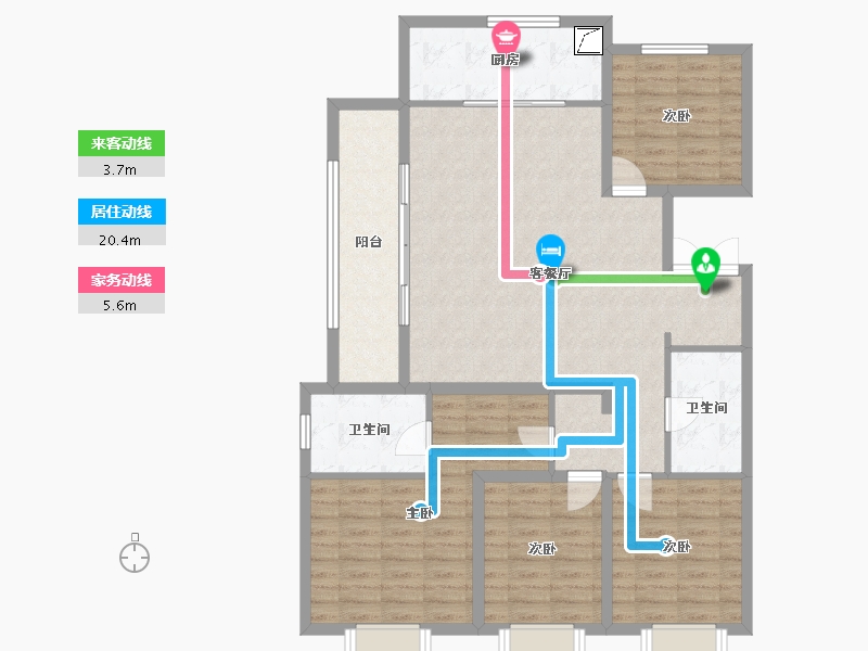 陕西省-咸阳市-吾悦滨河湾-114.88-户型库-动静线