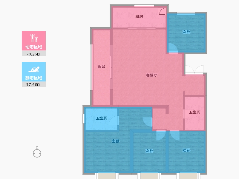 陕西省-咸阳市-吾悦滨河湾-114.88-户型库-动静分区