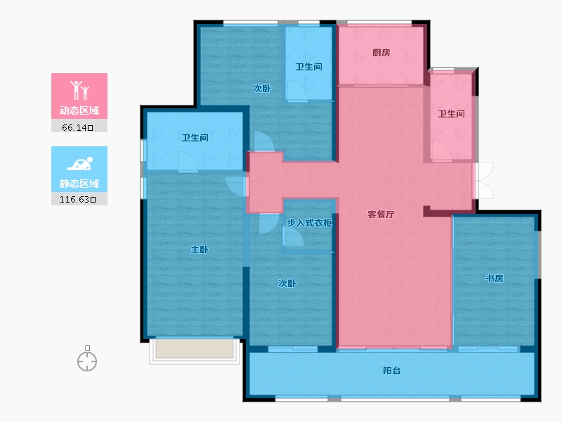 陕西省-西安市-绿城桂语蘭庭-167.11-户型库-动静分区