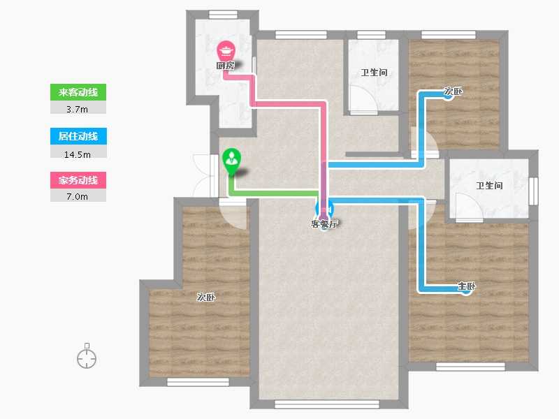 内蒙古自治区-通辽市-嘉和瑞祥府-95.00-户型库-动静线