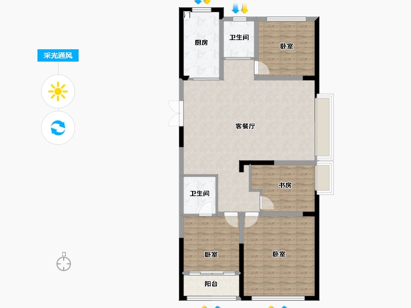 山东省-潍坊市-金庆盛世春天-116.00-户型库-采光通风